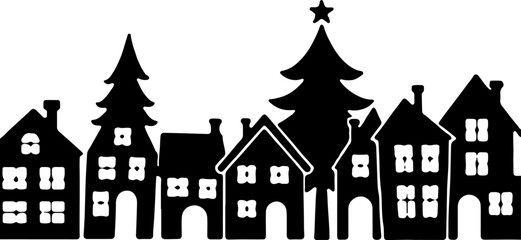 Winter Village Silhouette