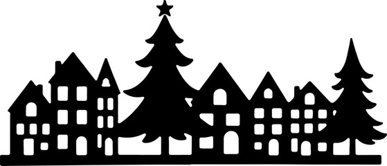 Winter Village Silhouette