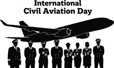 International Civil Aviation Day with an airplane, a day to celebrate aviation