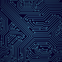 vector pattern of blue circuit lines creating a modern technology themed background