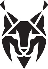 Fototapeta premium Geometric black wildcat head icon. abstract animal symbol, vector design element for branding & modern projects.