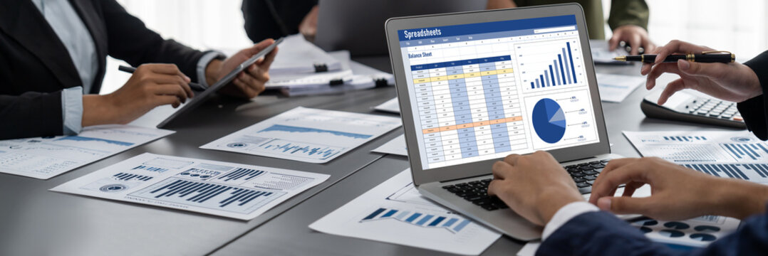 Spreadsheet document information financial startup concept. data and graphs in spreadsheet documents for online analysis project dashboard accounting digital brisk - Powered by Adobe