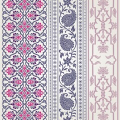 wedding card design, traditional paisley floral pattern , royal India	