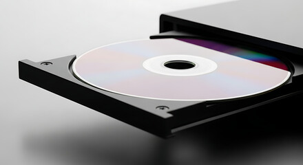 Fototapeta premium Optical Disc Drive in Action Showing the Ejecting Process and Displaying a CD-ROM