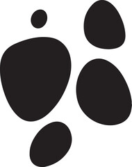 Black paw print icon vector with central pad and four toe shapes in minimalist silhouette style for pet, animal, or wildlife design © Malik97
