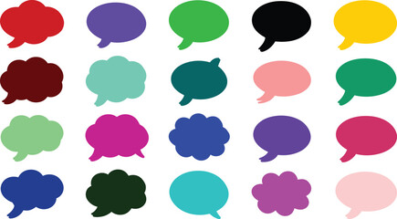 Colorful Collection of Speech and Thought Bubbles speech bubble