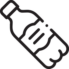 Plastic Bottle Vector Illustration with Tilted Design for Beverage, Recycling, Packaging, and Environmental Awareness Concepts