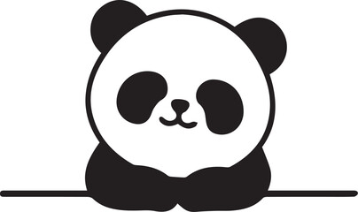 Cute Panda Vector Illustration with Minimalist Style for Kids Content, Logo Design, Animal Icons, and Playful Branding Concepts