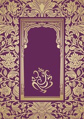 Ganesha, wedding card, royal Rajasthan, India	