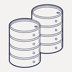 Minimalist vector illustration of stacked database cylinders