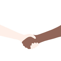 Handshake Illustration Diverse Hands Joining in Unity and Agreement, Representing Collaboration