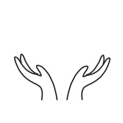 Uplifting Hands Vector Art of Receiving or Giving, Minimalist Design