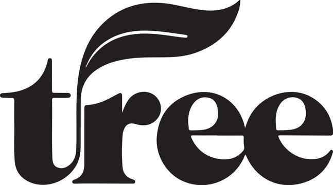 Tree wordmark logo with leaf