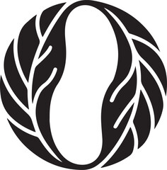 Naklejka premium Stylized leaf and seed circular logo