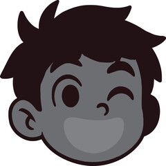  Playful Wink: An illustration of a cheerful child, showcasing a mischievous wink, embodies the spirit of youthful fun and innocent charm.