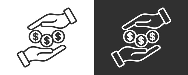 Salary Icon Set Vector Collection Isolated In Black And White