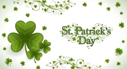 St. patrick's day green shamrock clover holiday festive design