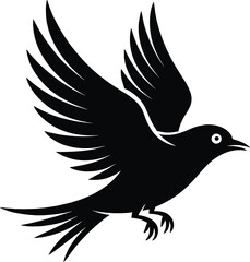 Obraz premium Dove Silhouette with Olive Branch Vector Symbol