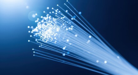 Fiber optics cable showing data transmission over the internet