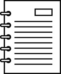Spiral Notebook Line Icon - Note Pad School Paper Vector Symbol
