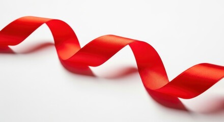 Close up of a red ribbon
