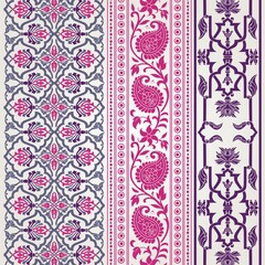 wedding card design, traditional paisley floral pattern , royal India	