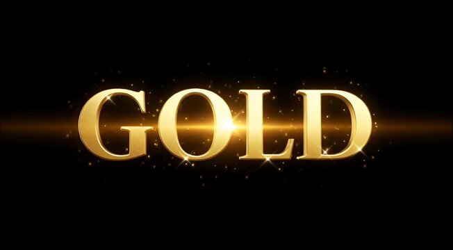 Gold Shiny Metallic Text Reveal Motion.