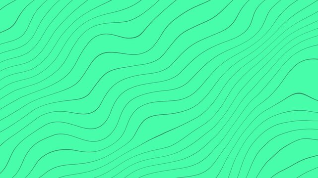 Mint background with thin minimalist abstract wavy lines flowing smoothly across the scene