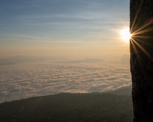 Travel to Phu Kradueng, Loei Province, on 14-16 November 2025. The nighttime weather was cold, 13 degrees, no clouds, saw a sea of ​​fog, the weather was great, saw the sunrise and the sunset.