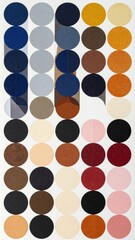 Circles in rows of diverse color shades, stacked pattern