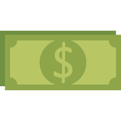 Green Dollar Bills Stacked With A Large Centered Dollar Sign On A Transparent Background A Simple Financial Icon Representing Money Wealth And Economy