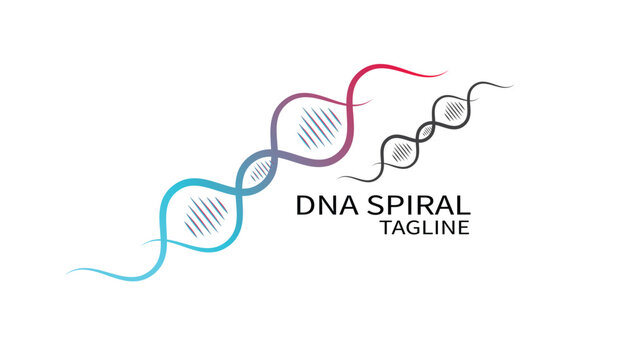 Dna chain icon design template for science and technology