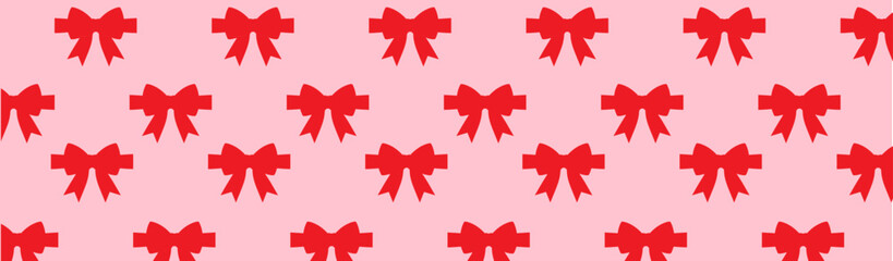 red bow pattern on a blue background,