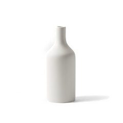 Simple ceramic vase with no flowers, isolated on transparent