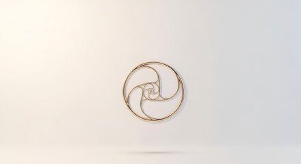 Golden Ratio Spiral: Minimalist Fibonacci Design on White Background