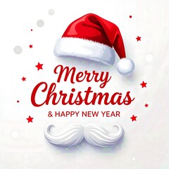 Minimalist Santa Hat Christmas Greeting Card – Merry Christmas & Happy New Year Design