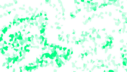 Abstract Mint Green Crystal Scatter on White And Light Background with Translucent Particle Shapes for Clean, Springtime & Wellness Digital Design