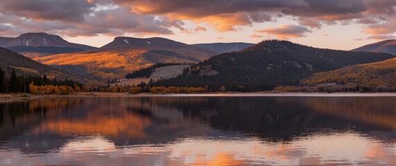 Fototapeta premium lake and mountains
