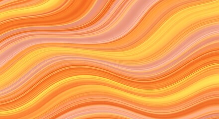 Abstract background with flowing orange and yellow wavy lines, dynamic and vibrant pattern