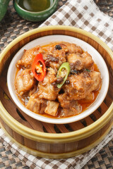 Freshly steamed pork ribs with honey glaze