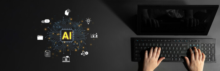 A concept of a global AI platform providing integrated business solutions. This central...