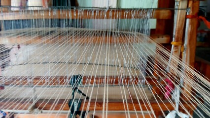 Close up view of a handloom