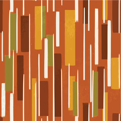 Seamless pattern of Mid-Century Modern abstract stripe pattern, imperfect vertical lines