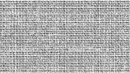 Black and white woven fabric texture with a rough irregular pattern vector