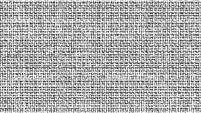 Black and white woven fabric texture with a rough irregular pattern vector