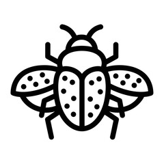 Detailed Line Art of a Spotted Beetle Illustration.