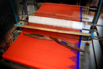 Close up view of a Handloom in India
