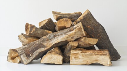 Stack of firewood arranged neatly indoors for cozy evening warmth and comfort