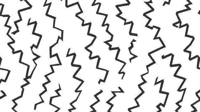 Black jagged lines on white background abstract pattern vector
