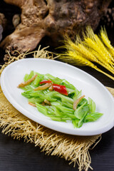 Stir-fried celery with dried shrimp